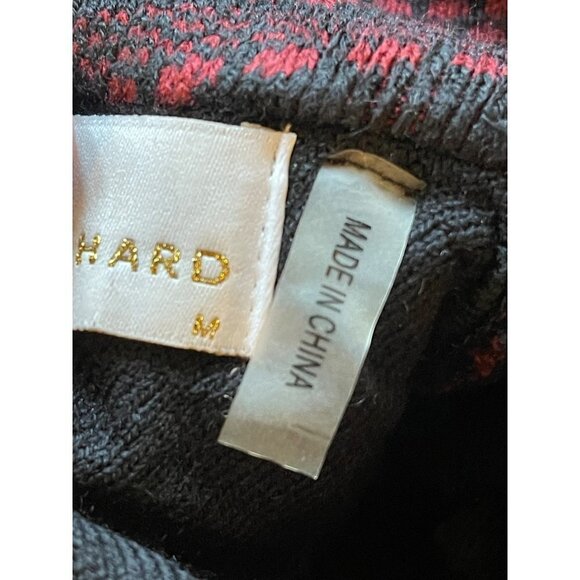Amanda Uprichard Black And Red Knit Keyhole Mock Neck Sweater Dress Size M‎ - Picture 7 of 8